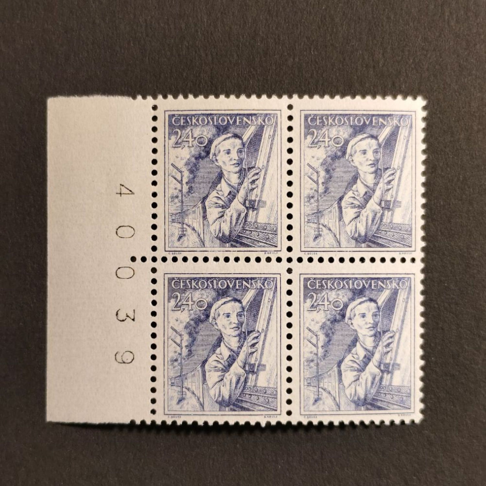 Bloque de cuatro Checoslovaquia, 2,40 Kčs, Mi.862, MNH** 