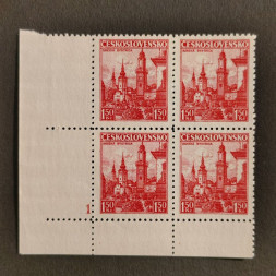 Viererblock Tschechoslowakie, 1,50 Kč, Mi.352** 