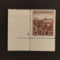 Stamps with plate numbers Czechoslovakia, 3 Kč, Mi.355, MH* 