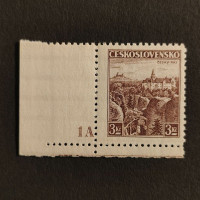 Stamps with plate numbers Czechoslovakia, 3 Kč, Mi.355, MH* 