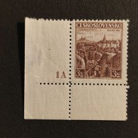 Stamps with plate numbers Czechoslovakia, 3 Kč, Mi.355, MH* 