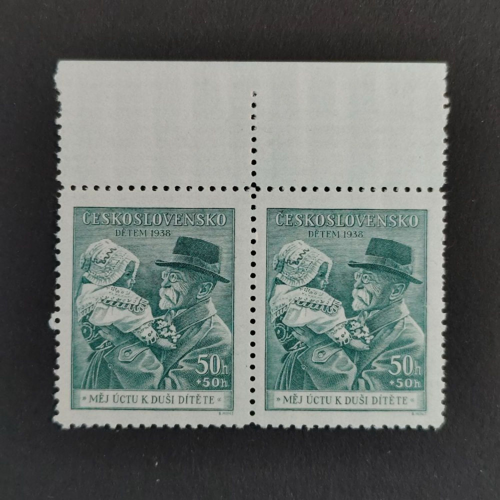 Pareja Checoslovaquia, 50+50h, Mi.389, MNH** 