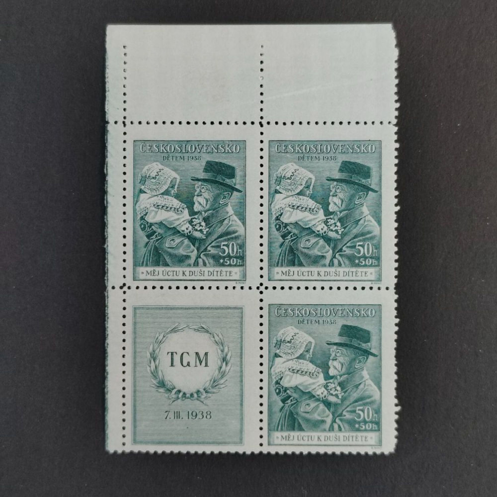 Pliego completo Checoslovaquia, 50+50h, Mi.389, MNH** 