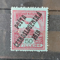 Známka ČSR PČ 1919 , 50f, Pof.93*, II. typ přetisku 