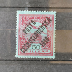 Známka ČSR PČ 1919 , 50f, Pof.93*, III. typ přetisku 