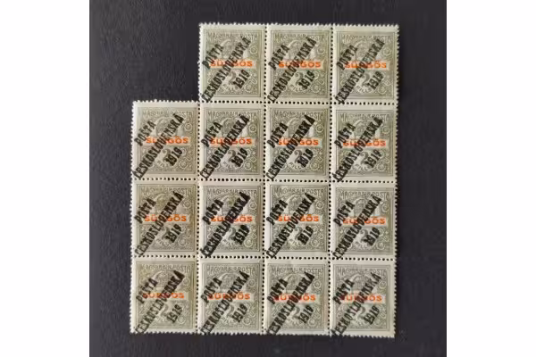 Víceblok ČSR PČ 1919 , 2f, Pof.124**, ST přetisku 