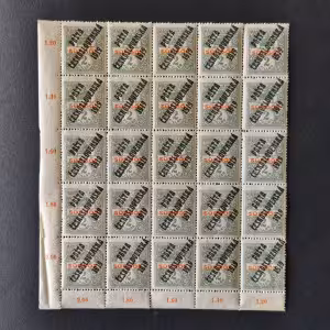 Víceblok ČSR PČ 1919 , 2f, Pof.124**, ST přetisků 