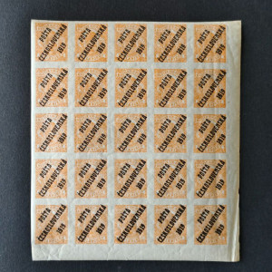 Pliego completo Checoslovaquia PČ 1919 , 2f, Mi.113, MNH** 