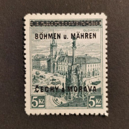 Briefmarke Böhmen und Mähren Protektorat, 5Kč, Mi.18** 