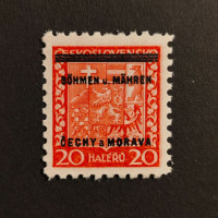 Briefmarke Böhmen und Mähren Protektorat, 20H, Mi.3* 