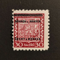 Briefmarke Böhmen und Mähren Protektorat, 30H, Mi.5* 