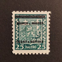 Briefmarke Böhmen und Mähren Protektorat, 25H, Mi.4* 