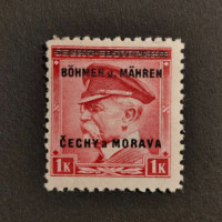 Briefmarke Böhmen und Mähren Protektorat, 1K, Mi.10* 