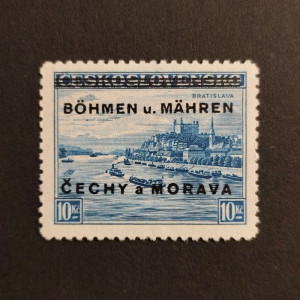 Stamp Bohemia and Moravia protectorate, 10Kč, Mi.19, MH* 