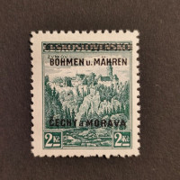 Briefmarke Böhmen und Mähren Protektorat, 2Kč, Mi.14* 