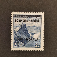 Briefmarke Böhmen und Mähren Protektorat, 2.50Kč, Mi.15* 