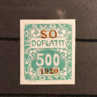 Stamp Czechoslovakia, 500h, Mi.10, MH* 