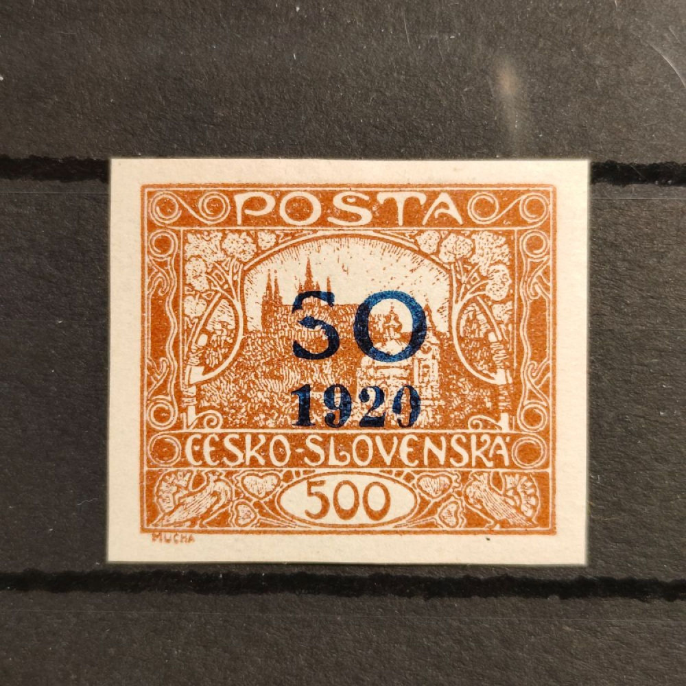 Sello Checoslovaquia, 500h, Mi.24, MH* 