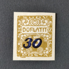 Stamp Czechoslovakia, 30/15h, Mi.27, MH* 