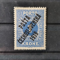 Známka ČSR PČ 1919 , 1K, Pof.80*, I. typ přetisku 