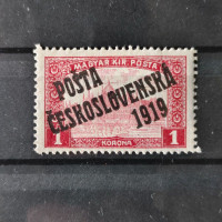 Známka ČSR PČ 1919 , 1K, Pof.114*, II. typ přetisku 