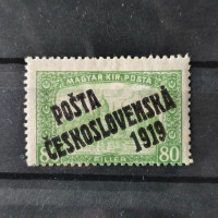 Známka ČSR PČ 1919 , 80f, Pof.113*, II. typ přetisku 
