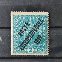 Známka ČSR, 2K, Pof.48II*, II. typ přetisku 
