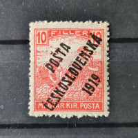 Známka ČSR PČ 1919 , 10f, Pof.105*, III. typ přetisku 