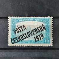 Známka ČSR PČ 1919 , 75f, Pof.112*, III. typ přetisku 