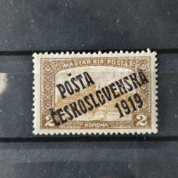 Známka ČSR PČ 1919 , 2K, Pof.115*, III. typ přetisku 