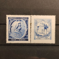 Stamp with coupons Bohemia and Moravia protectorate, 2,50 + 2,50K, Mi.82, MH* 