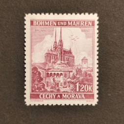 Briefmarke Böhmen und Mähren Protektorat, 1.20K, Mi.29* 