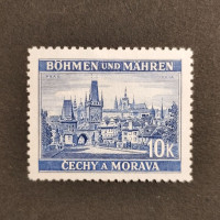 Stamp Bohemia and Moravia protectorate, 10K, Mi.36, MH* 