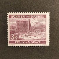 Stamp Bohemia and Moravia protectorate, 3K, Mi.33, MH* 