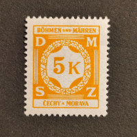 Stamp Bohemia and Moravia protectorate, 5K, Mi.12 Dienst., MH* 