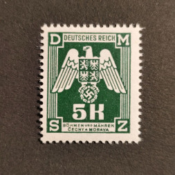 Briefmarke Böhmen und Mähren Protektorat, 5K, Mi.24 Dienst.* 
