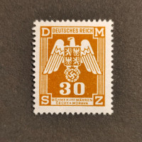 Stamp Bohemia and Moravia protectorate, 30H, Mi.13 Dienst., MH* 