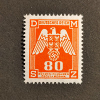 Stamp Bohemia and Moravia protectorate, 80H, Mi.17 Dienst., MH* 