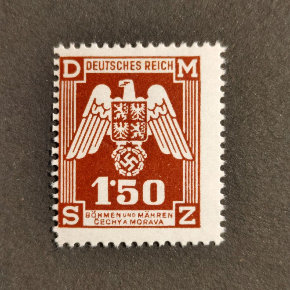 Briefmarke Böhmen und Mähren Protektorat, 1.50K, Mi.20 Dienst.* 