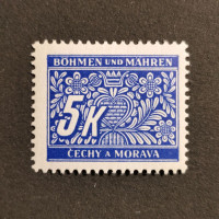 Stamp Bohemia and Moravia protectorate, 5K, Mi.12 Port., MH* 