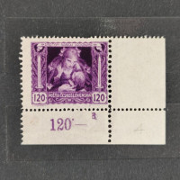 Stamps with plate numbers Czechoslovakia, Mi.39F, MNH, 120h