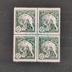 Čtyřblok ČSR, Pof.27B*, B, s přítiskem, 15h