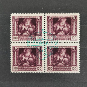Čtyřblok ČSR, Pof.31B*, B, s přítiskem, 100h