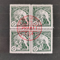 Block of four Czechoslovakia, Mi.34Ba, MNH, 15h