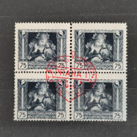 Block of four Czechoslovakia, Mi.37F, MNH, 75h