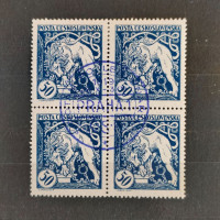 Block of four Czechoslovakia, Mi.36A, MH, 50h