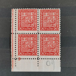 Rohový čtyřblok ČSR, Pof.250**, 20h