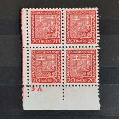 Rohový čtyřblok ČSR, Pof.250**, 20h