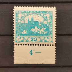 Známka ČSR, Pof.8D**, 20h Známka ČSR, Pof.8D**, 20h