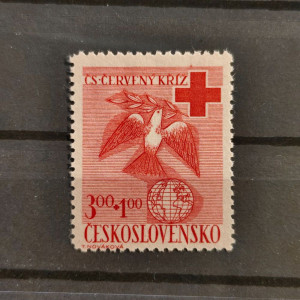 Československý Červený kříž - 3 + 1 Kčs červená